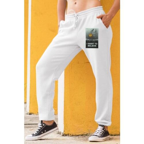 Angemiel Wear I Want To Believe White Women Sweatpants