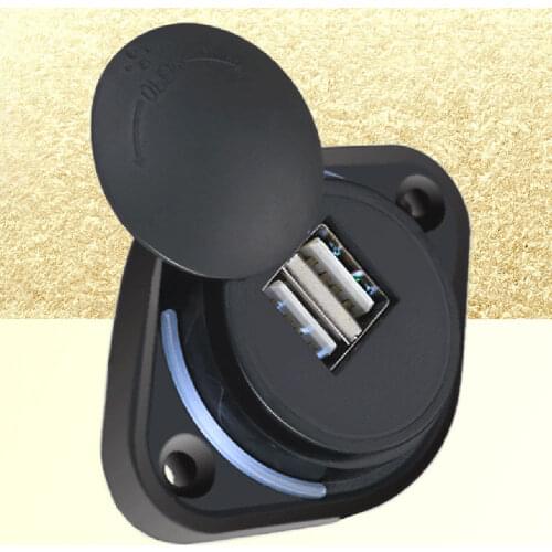 For USB Rechargeable Car Charger 3.1a Sliding Cover Smart Car Charger 12-24V oval Sliding Cover Double USB