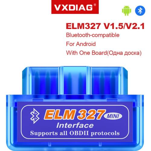 VXDIAG Mini Elm327 OBD2 Scanner Bluetooth V2.1/V1.5 code reader OBDII car diagnostic tool For Android Suppot All OBD2 Protocols