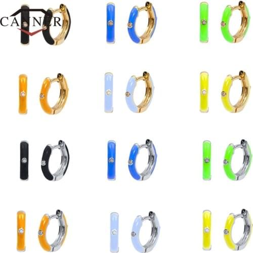 CANNER Colorful Hoops Copper Hoop Earrings for Women Small Huggie Piercing Round Circle Earring Earings Jewelry Pendients Gifts