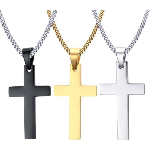 Men Jesus Cross Necklaces Religion Faith crucifix Pendant chain For women Fashion Jewelry drop shipping