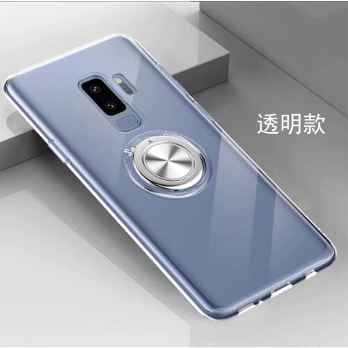 For Samsung Galaxy S9 Plus Case With Ring Stand Magnet Soft Transparent Protective Back Cover case for samsung note 8 9 shell