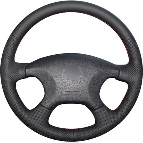 Black PU Faux Leather DIY Hand-stitched Car Steering Wheel Cover for Citroen Elysee c-elysee Citroen Xsara Picasso