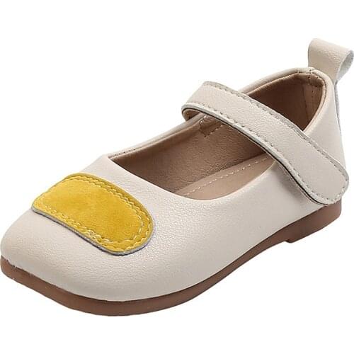 COZULLAA Children Patchowork Hook & Loop Casual Shoes Spring Autumn Square Toe Kids Girls Non-slip Flat Shoes Size 21-30