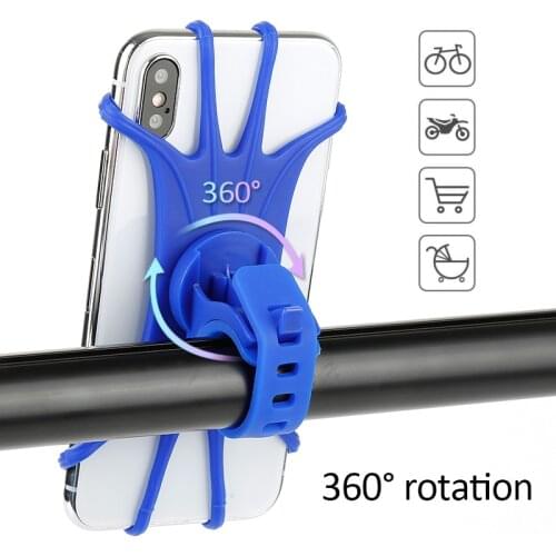 Universal Shockproof Elastic Silicone Mount Phone Holder Stand Riding Cycling Bicycle MTB Bike Phone DVR GPS Support Bracket