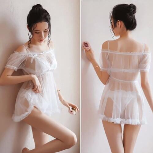 Women Porno Sleepwear Ultra-thin Transparent Dress Sex Clothes Hot Erotic Sexy Costumes Sexy Lingerie Lace Underwear