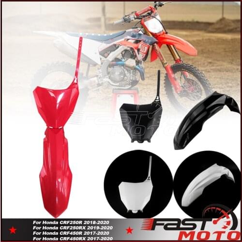 Dual Sport Supermoto Plastic Fairing Kit Fender & Front Number Plate For Honda CRF250R CRF450R CRF 250 450 RX Mudguard 2017-2020
