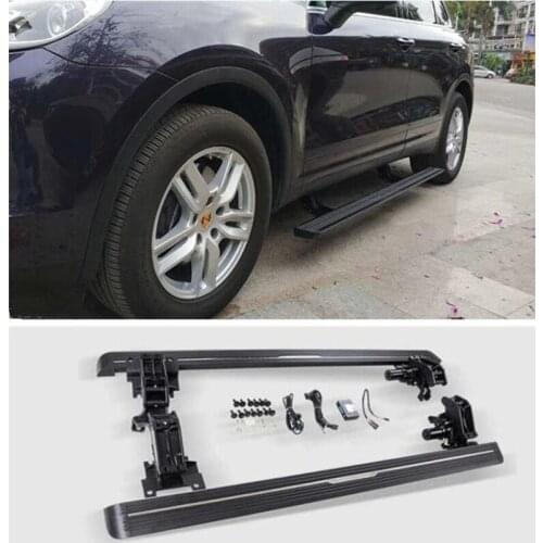 Electric Motor Automatic Switch Closed Running Boards For Porsche Cayenne 2011-2017 Side Step Bar Pedals Nerf Bars