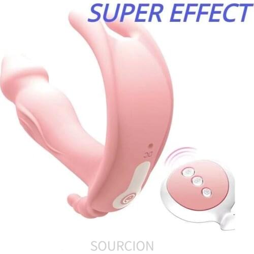 SWT Butterfly Dildo Vibrator Sex Toy For Women Wearable G Spot Clitoral Stimulator Massager Wireless Rechargable Masturbator