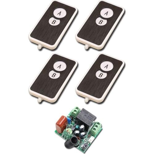 Hot Sales AC220V Mini Size RF Wireless Remote Control Switch System 4Transmitter & 1Receiver Relay Receiver 315/433mhz
