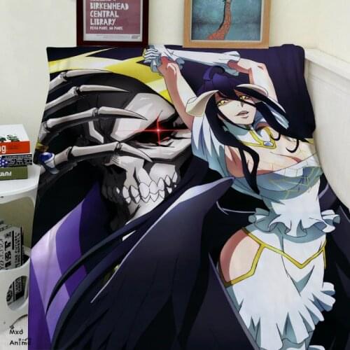 Hot Sale Japanese Anime Overlord Albedo Super Soft Velvet Plush Throw Blanket Modern Line Art Blanket for Couch Throw Travel