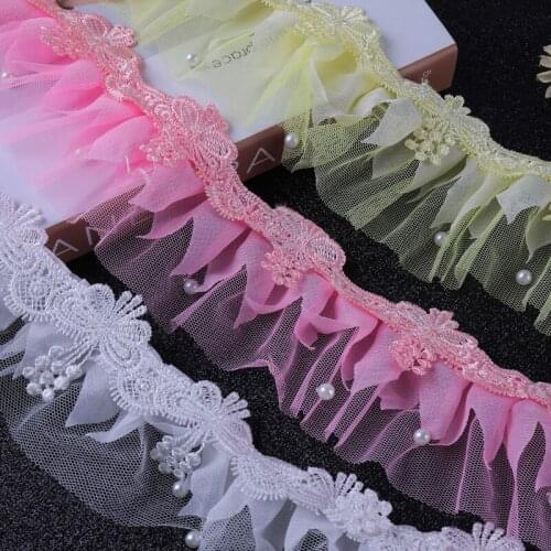 13Yards Width 8cm Water Soluble Polyester Lace Trim Fabric Ribbons DIY Dress Clothing Skirt Curtain Accessories