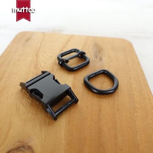 Metal buckle+adjust buckle+D ring) Environmental plated metal buckle Zinc Alloy 15mm diy dog collars accessory 4 colours