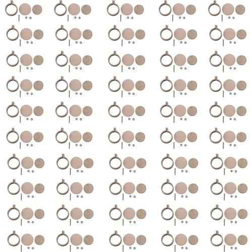 50 Pcs Mini Round Wood Embroidery Hoop Frame 20mm Necklace Pendant Making