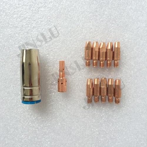MIG Binzel BW 25AK Welding Torch Accessories Kits Nozzle Tip Holder Contact Tips M6*28 ( 0.8 0.9 1.0 1.2 ) 12pcs