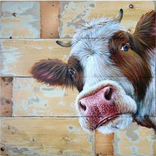 Animal Cow DIY Embroidery Cross Stitch 11CT Kits Craft Needlework Set Cotton Thread Printed Canvas Home Decoration Wholesale