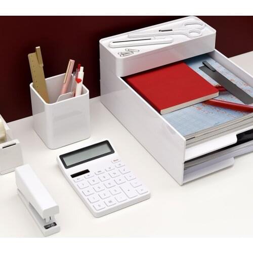 KACO LEMO A4 Tray Storage Box Set white Simple Desktop High-end Business Stationery Multifunctional Free Stacking Large-Capacity