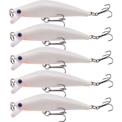 5Pcs/Lot Night Fishing Lure Set Luminous Bass Minnow 3D Hard Baits With Treble Hooks Crankbaits Kit for Pike Carp Pesca Tackle
