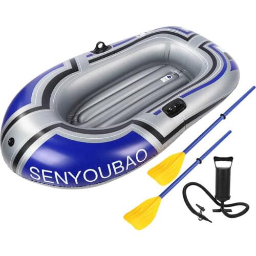 1-2Person Inflatable Boat Thickening PVC Inflatable Boat Raft River Lake Dinghy Boat Pump Fishing Boat with Oars Set Load 90kg