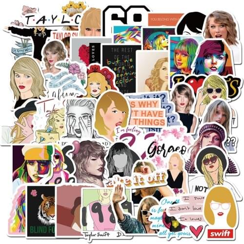 50pcs Singer Taylor Alison Swift Stickers Decal For Stationery Scrapbooking Guitar Laptop Skateboard DIY Waterproof Stickers