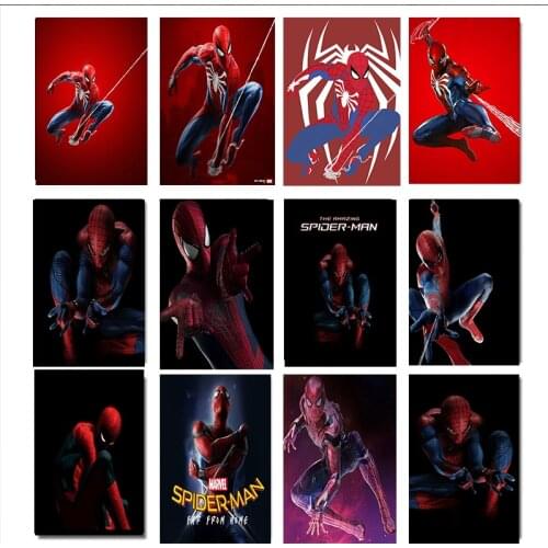 Marvel Avengers Superhero Canvas Painting Spiderman Canvas Poster Wall Street Art Picture for Living Room Home Decor Cuadros