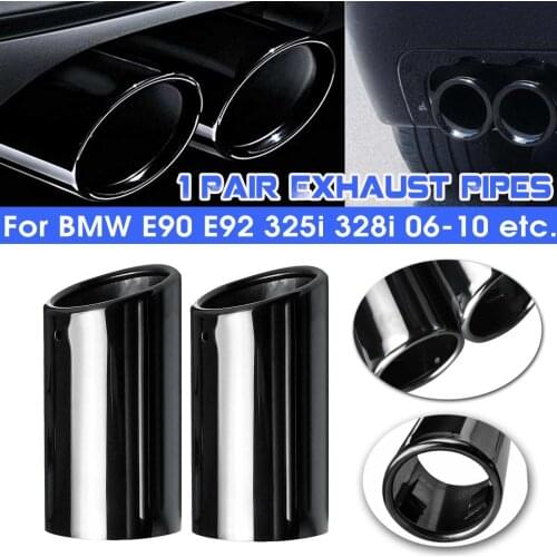 NEW 1 Pair Titanium Black Car Exhaust System Muffler Exhaust Tail Pipe Tip for BMW E90 E92 325i 328i 2006-2010 Auto Accessories