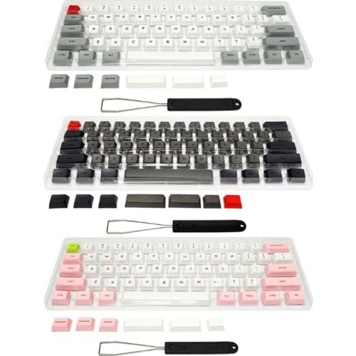 2021 New 61 Keys Keyset Double Color PBT Thick Keycap for GK61 SK61 Mechanical Keyboard