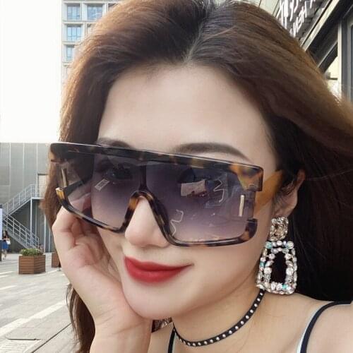 2021 European And American New Fashion Trend Square Nail One-Piece Sunglasses Sunglasses Color Big Frame Glasses