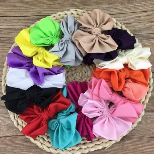 4inch New Hair Ribbon Bows for Children and Kids Fabric Bows Without Clip For Hair Accessories 16pcs/lot