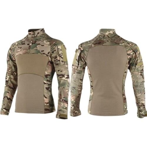 Hunting Combat Camouflage Long-sleeved T-shirt Sweat-absorbent Camouflage Top Comfortable Mens Long-sleeved Camouflage Shirt