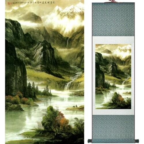 Landscape painting Home Office Decoration Chinese scroll painting mountain and River paintingPrinted painting042304