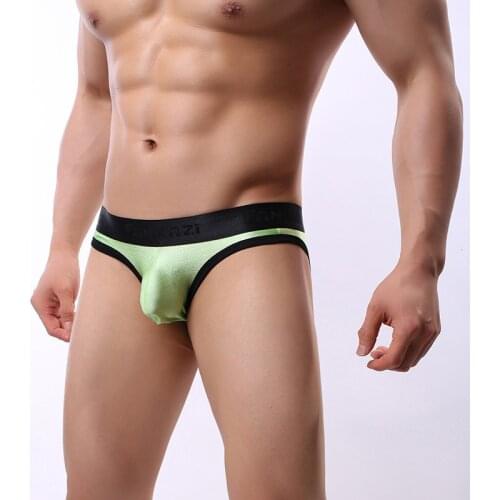 Sexy Male Underwear Breathable Soft Gay Man Breifs Low Waist Slip Homme Cueca Calzoncillos Solid U Convex Underpants