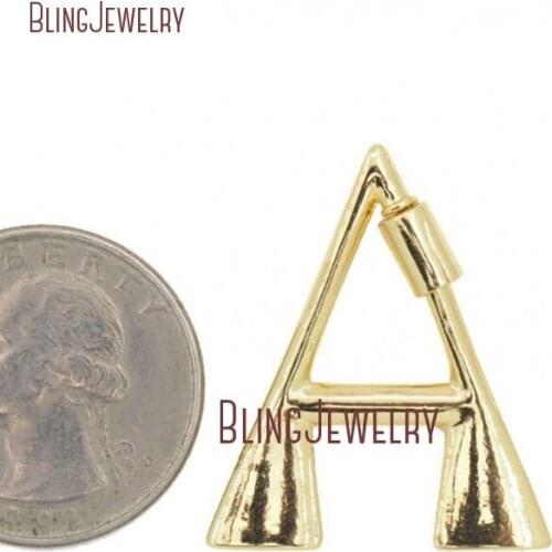 14K Gold Filled Letter Lock Screw Clasp Lock Carabiner Pave Lock Initial A Lock Charm FC29838