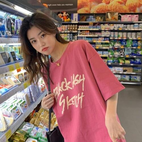 English Print Simple Short Sleeve T-Shirt Youth Style Fashion Summer 2021 New Korean Casual Top