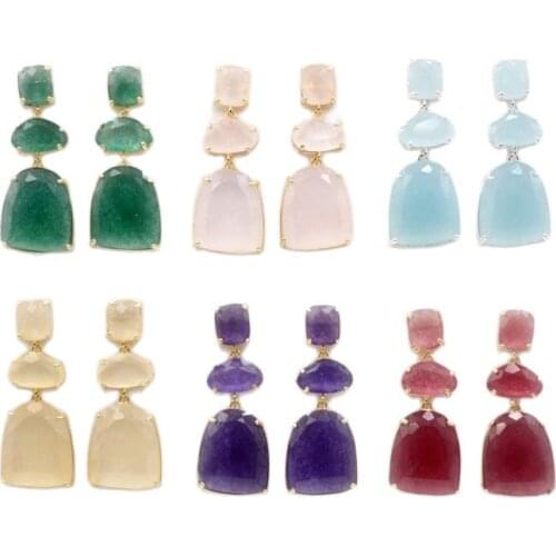 Crystal Drop Earrings Long Dangle Earrings Green Art Deco Rhinestone Earrings Antique Polygon combination Earrings