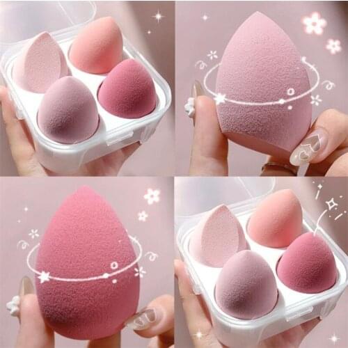 4pcs Makeup Blender Cosmetic Puff Makeup Sponge with Storage Box Foundation Powder Sponge Beauty Tools Women Make Up Accessories