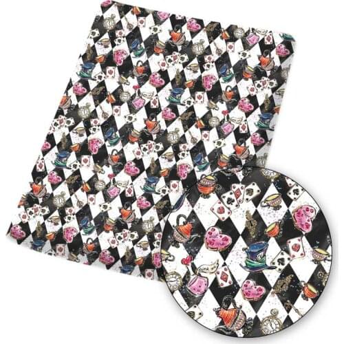 Polyester Cotton Fabric Love Poker Cartoon Vintage Printed Fabric DIY Sewing Bag Home Textile Garment Material 45*145cm/pc 80g