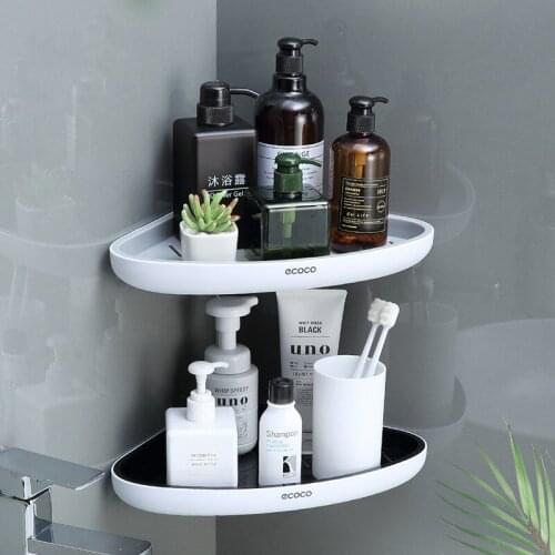 Triangle Bathroom Shelf Shampoo Storage Rack Kitchen Wall Storage Basket Cosmetic Holder Corner Organizer Bath Accessories