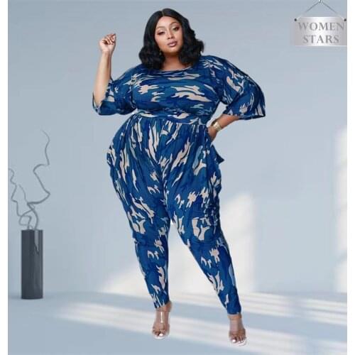 Camouflage Plus Size Sets Fall Clothes for Women Long Sleeve Top Pockets Cargo Pants Sweatsuit Tracksuit Wholesale Dropshipping