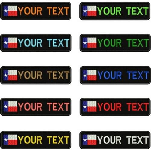 Flag of the Republic of Texas 10X2.5cm Embroidery Custom Name Text Patch Stripes badge Iron On Or Velcro Backing Patches