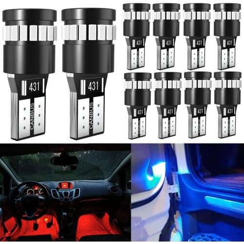 10pcs t10 canbus led w5w t10 Front /Rear Side Marker Light Bulbs Parking Lights for Audi tt Q7 a6 a4 b5 car bulb led lamp t10