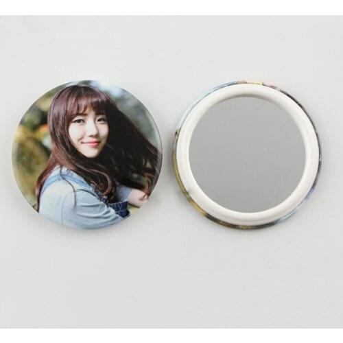 100pcs 75MM portable makeup mirror sweet and lovely gifts for girlfriends button badge mirror blanks