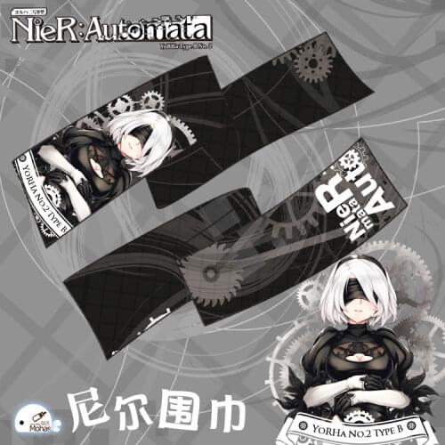 180*25CM Anime NieR:Automata 2B Cute Soft Microfiber Winter Long Scarf