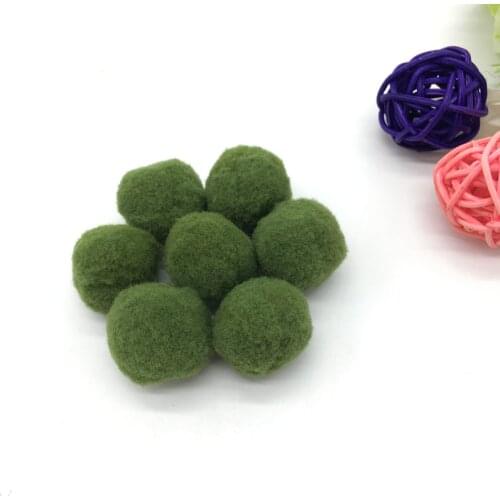 30pcs 1" 25mm Army green Pompom Fur Craft DIY Soft Pom Poms For Children Toys Cellphone Wedding Home Decoration Accessories