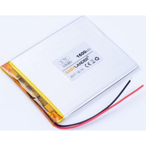 306483 3.7V 1600mAh Polymer Li-ion Rechargeable Battery For phone E-book Power bank Digital Product GPS PDA PSP 036483