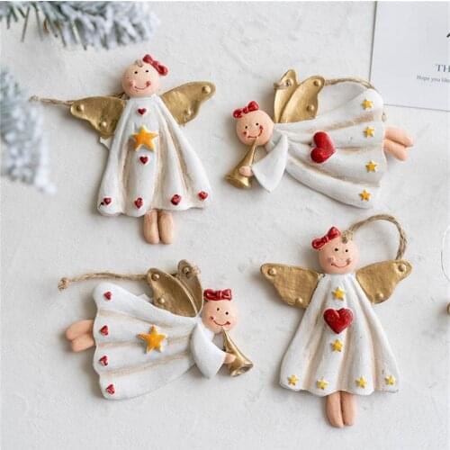 60% Dropshipping!Christmas tree decoration angel pattern beautiful resin pendant home decoration