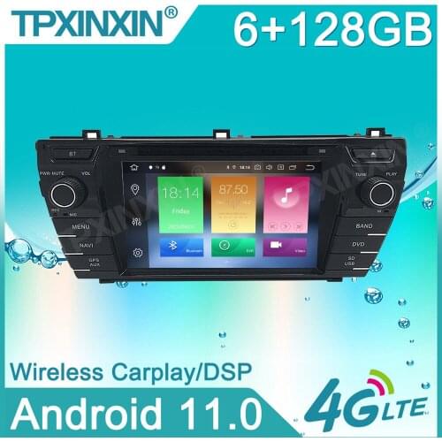 8-128GB For Toyota Corolla 2013-2016 Car Stereo Multimedia Player Android GPS Navigation Auto Audio Radio Carplay Head Unit