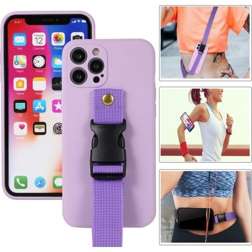 Convenient Arm Band Wrist Strap Crossbody Necklace Chain Cover Case for iPhone 12 11 Pro Max X Xs Xr 7 8 Plus 12 Mini SE 2020