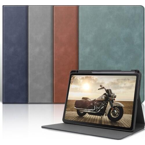 For Samsung Galaxy Tab S7 Plus Case with pencil holder SM-T970/T975/T976 12.4 Slot cover Leather Stand tab s7plus s7+s7p case