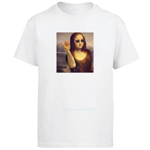 Streetwear cool mona lisa print men T shirt casual loose men tshirt o-neck t-shirt tee shirt tops men clothing